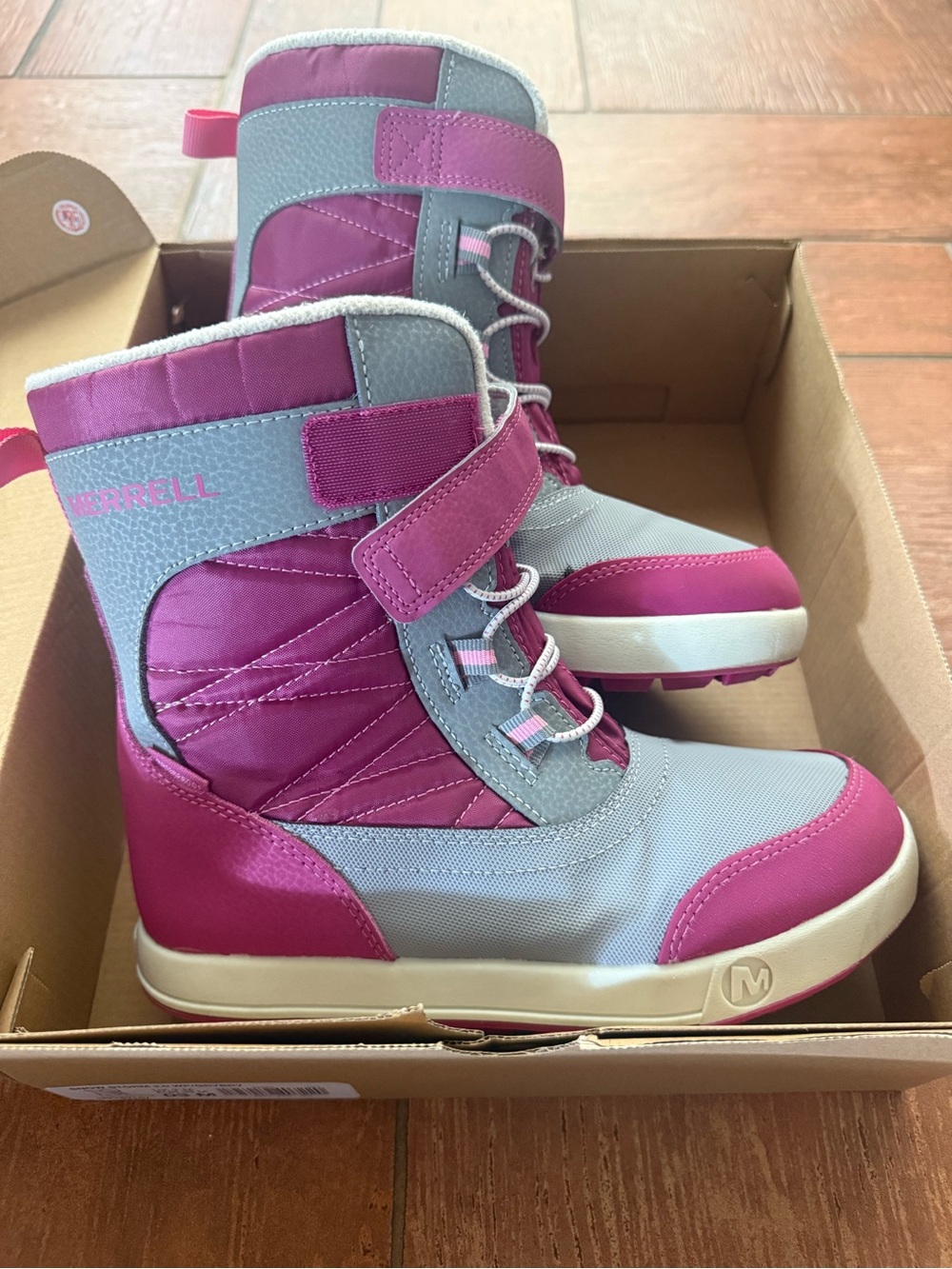 Merrell Youth Pink/Gray Winter Boots Snow Storm 2.0 Size 3